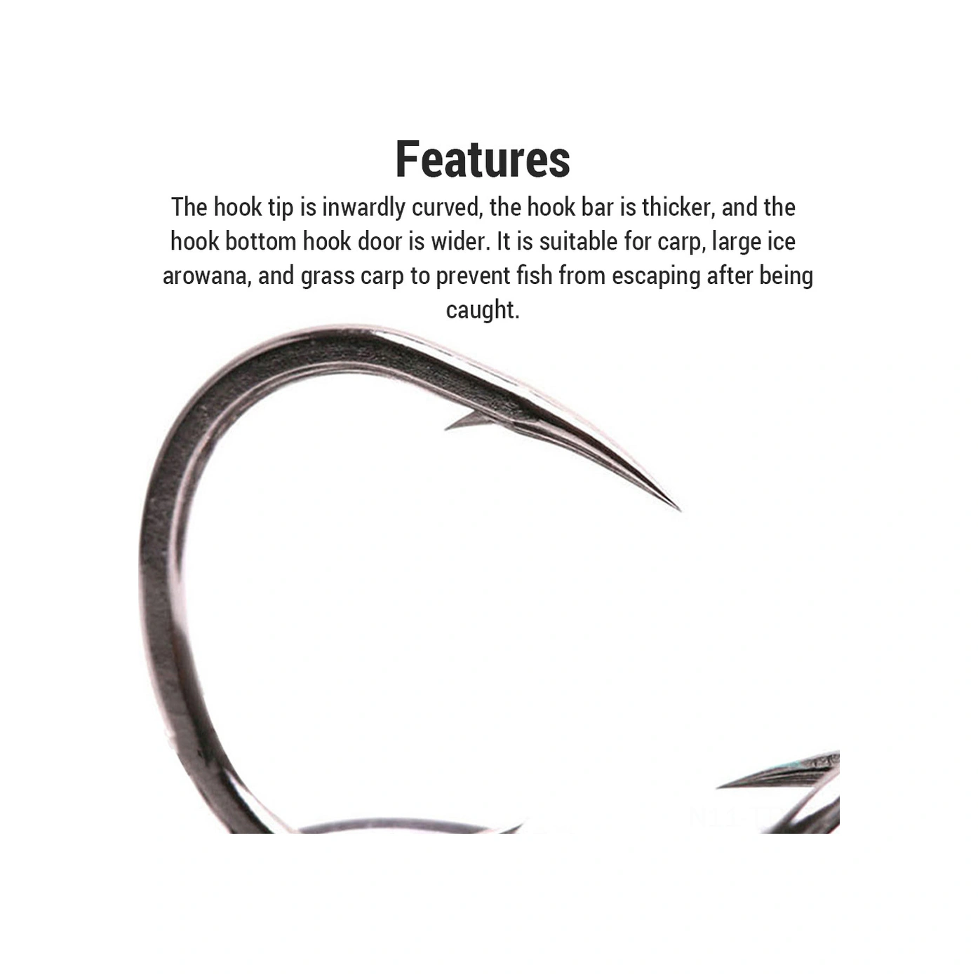 Dianziye 9 Numara 100 Adet Yüksek Karbon Çelik İğne, Dairesel Yüzeyli, Ters İğne, Akvaryum/nehir/deniz Uygun Balık İğnesi Seti