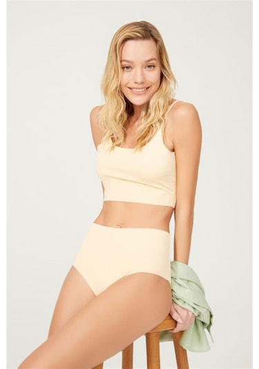 Yüksek Bel Basic Lazer Kesim Bikini Külot 5'Li Paket-Çok Renkli-M Çok Renkli