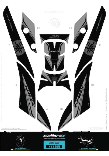Yamaha Nmax 2021 Sonrası Tank Pad Seti Gri