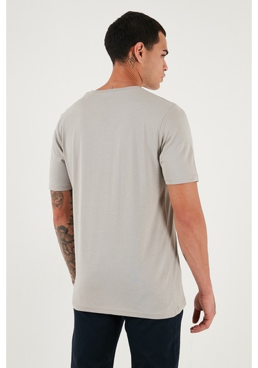 Buratti Pamuklu Regular Fit Bisiklet Yaka Erkek T Shirt 59020204 Kül