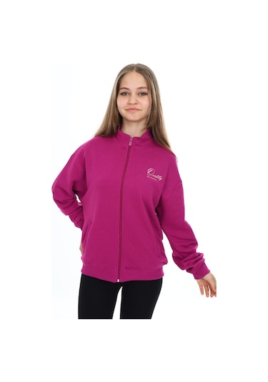 Toontoy Kız Çocuk Baskılı Hırka Kırmızı