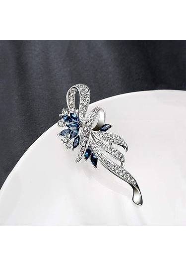 Gümüş Kadınlar, Kızlar, Bayanlar Ve Erkekler İçin Kristal Broş Fantezi Vintage Stil Çiçek Broş Pin
