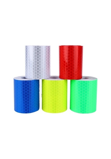 Novahub Beyaz 3m 5cm Yansıtıcı Güvenlik Uyarı Bandı Film Etiketi Barizlik Bant Rulo