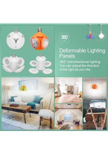 Pazly Futbol Şekilli Ufo Lamba: Bluetooth Hoparlörlü, Tasarruflu, Kolay Kurulum, 360 Aydınlatma Beyaz Beyaz