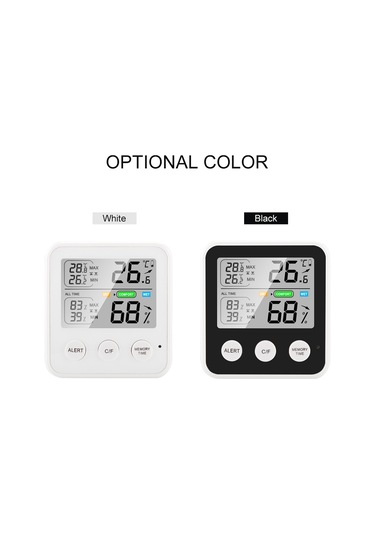 Springsun Yüksek Hassas Manyetik Termo-higrometre, Lcd Ekran, / Geçiş, 24s Max/min Kayıt, Konfor Hatırlatmalı, Beyaz