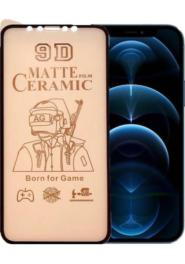 Apple Uyumlu   iPhone 12 Pro Max Ekran Koruyucu 9D Mat Seramik Nano Tam Kaplayan
