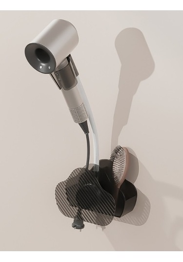 Wondernest Zımbasız Duvar Tipi Saç Kurutma Makinesi, Banyo Uyumlu Lichen Model Siyah