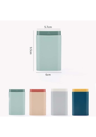 Sones 3 Adet Taşınabilir Mühürlü Hap Saklama Kutusu Bölmelere Ayrılmış Taşınabilir Mini Hap Kutusu Yeşil