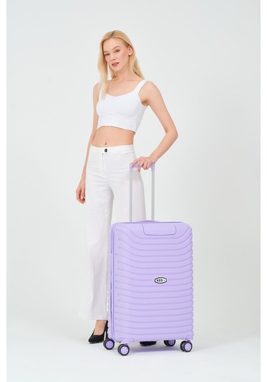 Keo-plus Lila Orta Boy Silikon Kırılmaz Pp Valiz Siyah