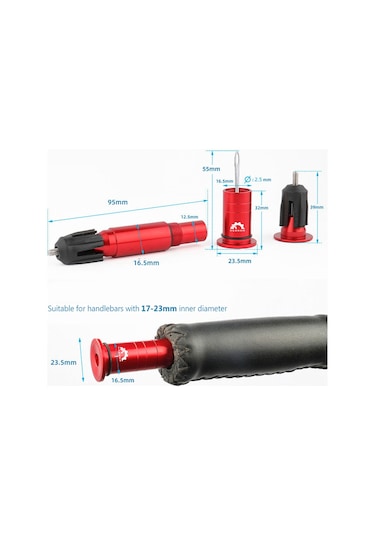 Monyee Alüminyum Çelik Nilon Bisiklet Lastik Tamir Aleti, Vakum Lastik İçin, 5 Adet Tamir Bandı Ve Direksiyon Ucu Tıkanıklıkları, Kırmızı