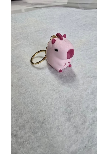 Pembe Capybara Anahtarlık Kaliteli Aksesuar Çanta Charm