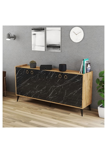 Ferniso Mobilya 165 Cm Konsol Çam-mermer Desen