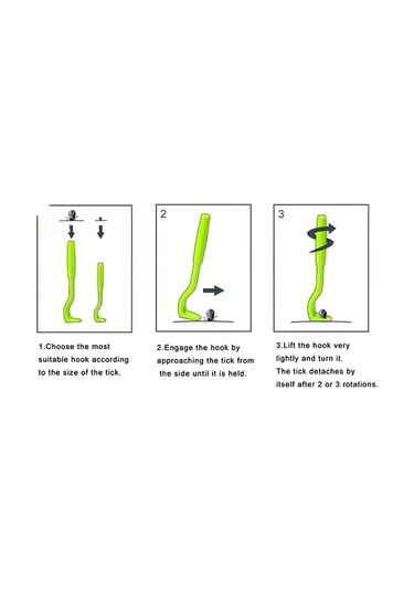 Topshop1 Yeşil 3 Adet Kene Piresi Temizleme Aracı Köpekler İçin Güvenli Etkili Parazit Kontrolü