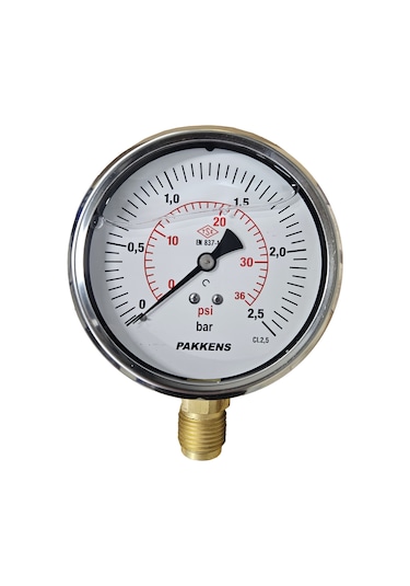 Çap 100 ALTtan 2,5 Bar Gliserinli Manometre - Pakkens