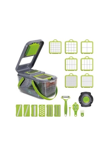 Maoyaya Sebze Manuel Konteynerli Kesici Gıda Fonksiyonlu Doğrayıcı, Doğrayıcı Doğrayıcı Çok Arada 22'si 1 Jf Gri