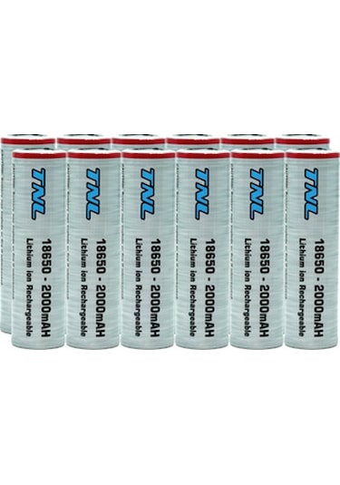 12 Adet Tnl 18650 2000mah 3.7v 30a Discharge Li-ion Başlıksız Şarjlı Pil