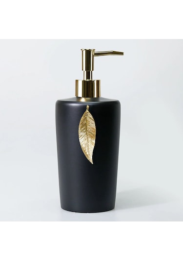 Leaf Banyo Seti Siyah-Altın Altın - Siyah