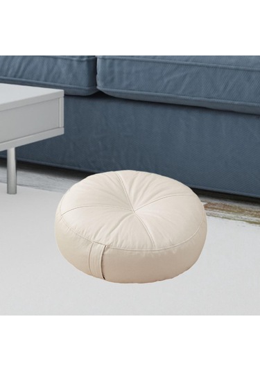 Suntek Yuvarlak Zemin Yastık Atma Oturma Yastığı Beyaz Beyaz