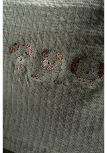 Sevimli Köpekcikler Desenli 10 Parça Kutulu Yenidoğan Hastane Çıkışı Zıbın Seti Yeşil