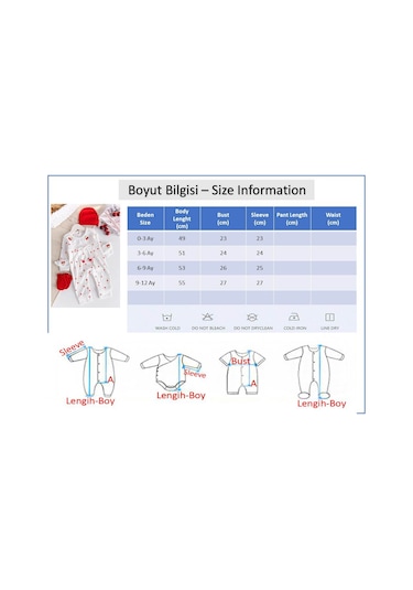 Kiraz İşlemeli Pamuklu Kız Bebek Tulum Kırmızı