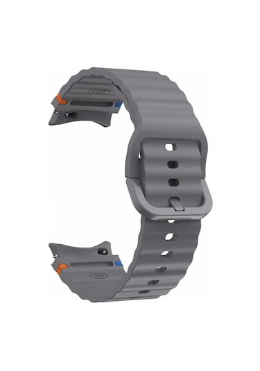 Adige Samsung Galaxy Uyumlu Watch 7 44mm Kordon Ocean Silikon Dikiş Detaylı Lms