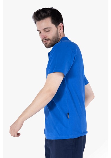 Polo Yaka T-shirt %100 Pamuk Cepli Saks Mavi