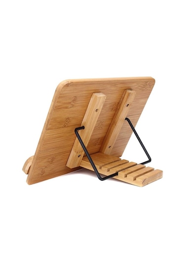 Ahşap Katlanabilir Kitap Okuma Standı - Kitap-tablet Tutma Sta