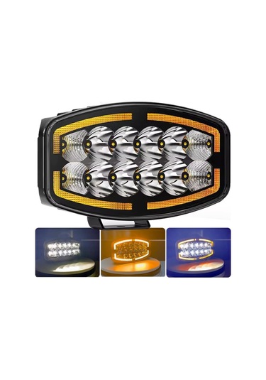 10'' Beyaz Turuncu Led Spot Projektör + Drl Tır Kamyon Off Road 12-24volt 1 Adet