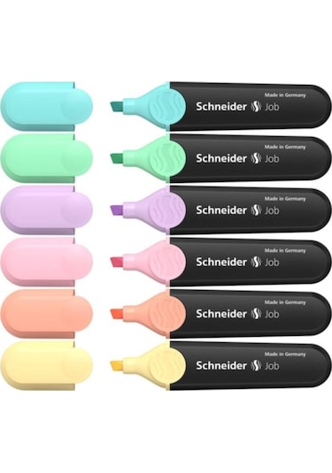 Schneider Pastel Fosforlu Kalem 6'lı Set Çok Renkli