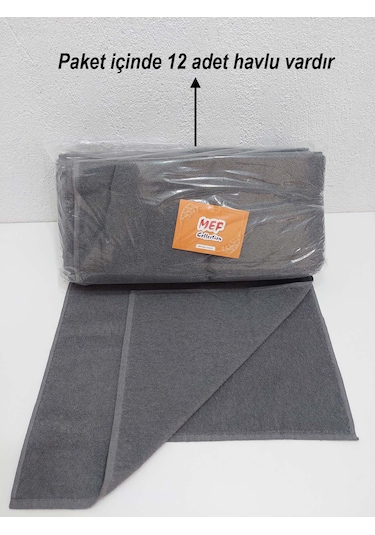 Gri Berber Havlusu Denizli 50x90 Cm 12'li