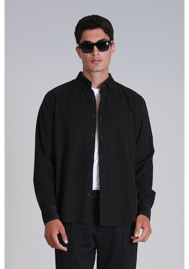 Lufian Water Erkek Basic Gömlek Slim Fit Antrasit Antrasit 112010664100110 Antrasit