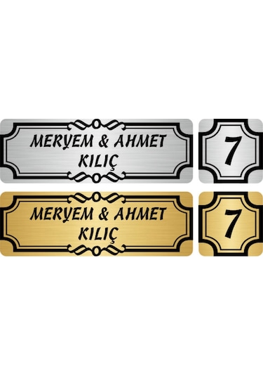 Metal Kapı İsimliği Ve No Oval