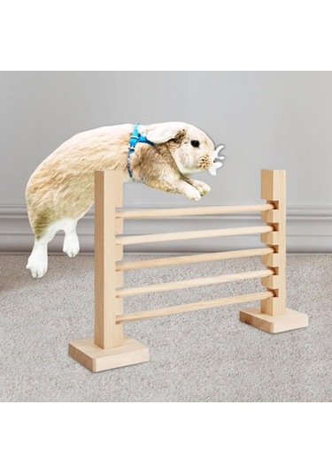 Hangfox Ahşap Kedi Tavşan Egzersiz Engeli, Yüksekliği Ayarlanabilir, Stüdyo Oyun Eğitimi Oyuncak, Dayanıklı Tabanlı Hareket Enstrümanı