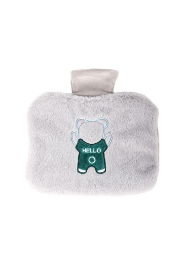 0688 Pvc Peluş El Takılabilir Su Dolu Sıcak Su Torbaları Gri