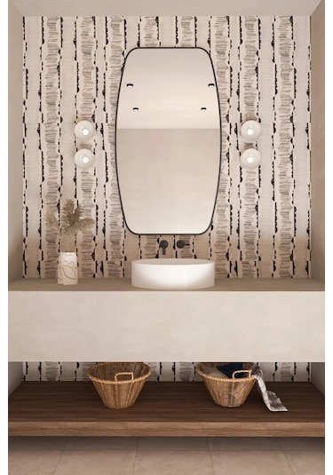 Fawdecor Berlin Dekoratif Duvar Aynası Siyah 43 X 75 Cm Siyah