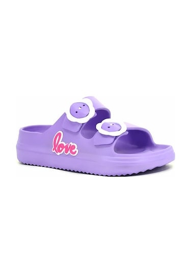 Ayfox Love Yazılı Suya Dayanıklı Kız Çocuk Terlik Mor