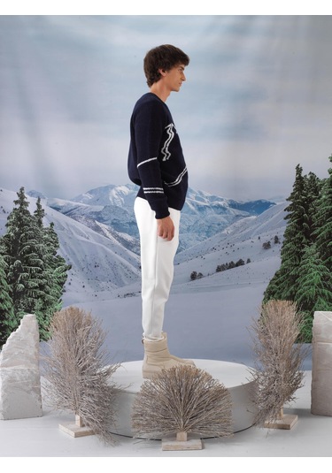 Lacivert Yumuşak Dokulu Regular Fit Kazak 801813 Lacivert