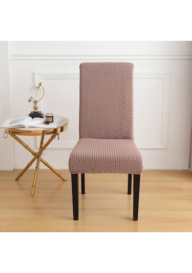 Açık Kahve Spandex Jakarlı Sandalye Düz Renk Streç Mobilya Koruyucu Slipcovers Yemek Odası Düğün Için Çıkarılabilir Sandalye Kapakları