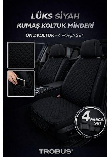 Volkswagen Passat Uyumlu 5 Parça Terletmez Kumaş Koltuk Minderi Siyah