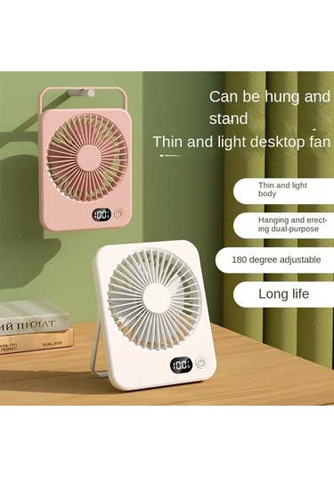 Taşınabilir Masa Fanı Usb Şarj Edilebilir 180 Güç Göstergeli