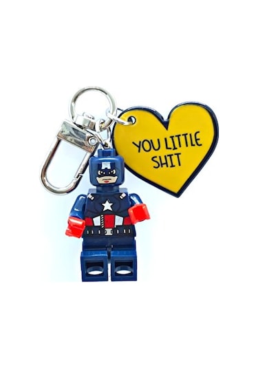 Captain Brick Kaptan Amerika Charmlı Anahtarlık Eğlenceli Ve Şı
