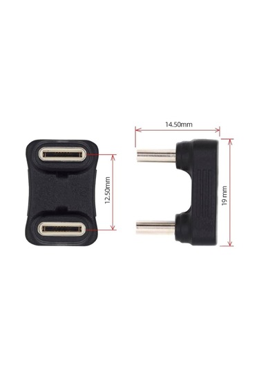 Type-c To Type-c 180 Dirsek Adaptör 65w Hızlı Şarj & 480mbps Veri Aktarımı Erkek - Erkek Uçlu