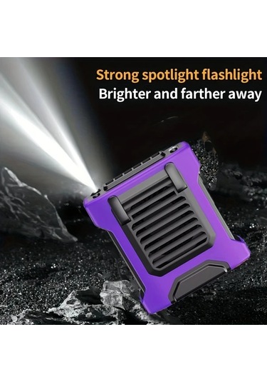 Xuweiwei 8000mah Taşınabilir Bel Fanı Boynu Askılı Gri 3ü 1 Arada Usb Şarj Kemer Ev Ofis İçin 3 Hızlı Soğutma Fanı