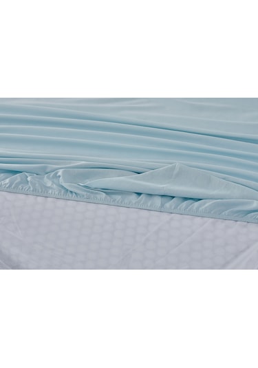 Colourful Fitted Çarşaf Çift King Size - Mavi