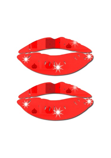 Vkemall Kırmızı 3d Dudak Yansıta Duvar Sticker Seti - Modern Dekor, Kolay Uygulama, Dayanıklı Ps Malzeme Kırmızı