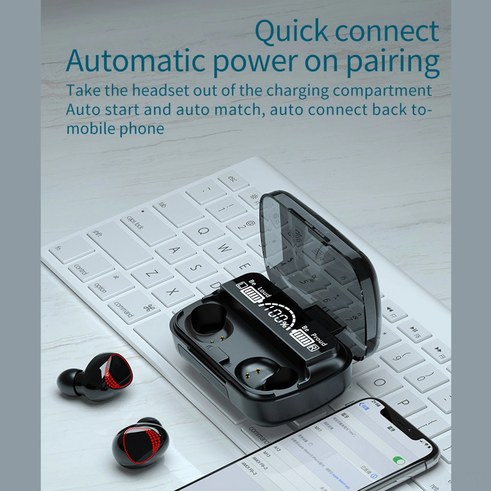 Moveevo M10 A Siyah Bt5.1 Tws Kulaklık: 9d Gürültü Azaltma, Dokunmatik Kontrol, Ipx7 Su Geçirmez, Spor İçin Uygun, Led Göstergeli Şarj Kutusu