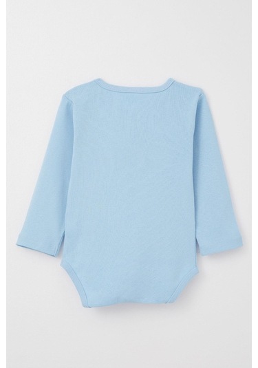 Breeze Erkek Bebek Çıtçıtlı Zıbın Body Şoför Timsahcık Baskılı 9 Ay-3 Yaş, Mavi Mavi