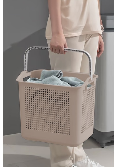 İronika Samba Kirli Temiz Çamaşır Sepeti Çok Amaçlı Oyuncak Sepeti - Latte Latte