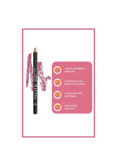 Note Cosmetique Ultra Rich Color Lip Pencil Dudak Kalemi 04 Fuchsia - Pembe