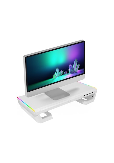 Everest ST1 4 USB Hub RGB Işıklı Katlanabilir Monitör Yükseltici Stand